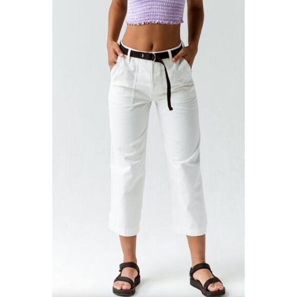Vans white wide‎ leg crop pants